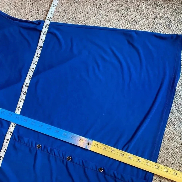 H By Halston Jersey Fabric Boho Casual Blue Blouse Women Plus Size 3X - Picture 2 of 6